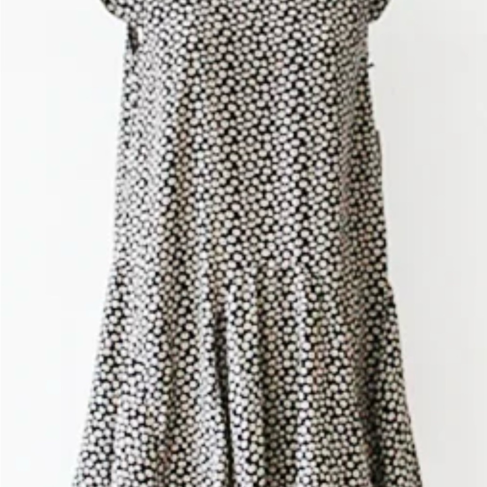 Max Studio Black and White Floral Midi Dress